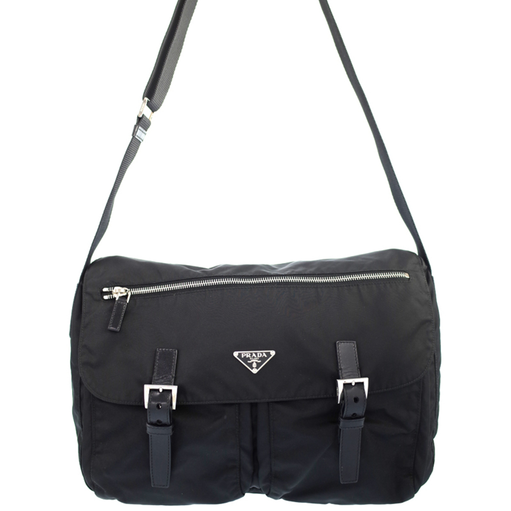 Prada Nylon Messenger Bag Shoulder Bag Black